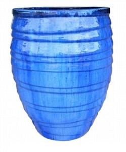 Glazed Pot Lapped Water Jar Blue