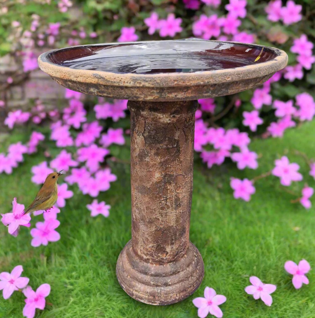 Bubble Glaze Bird Bath